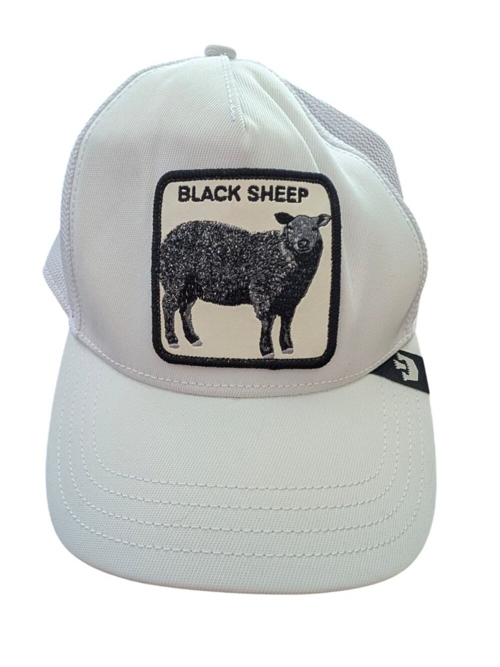 Black Sheep Goorin Bros White Mesh Trucker Hat With Adjustable Snapback Unisex C